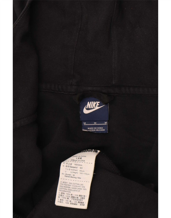 Nike hættetrøje med lynlås til kvinder UK 14 Medium Sort bomuld