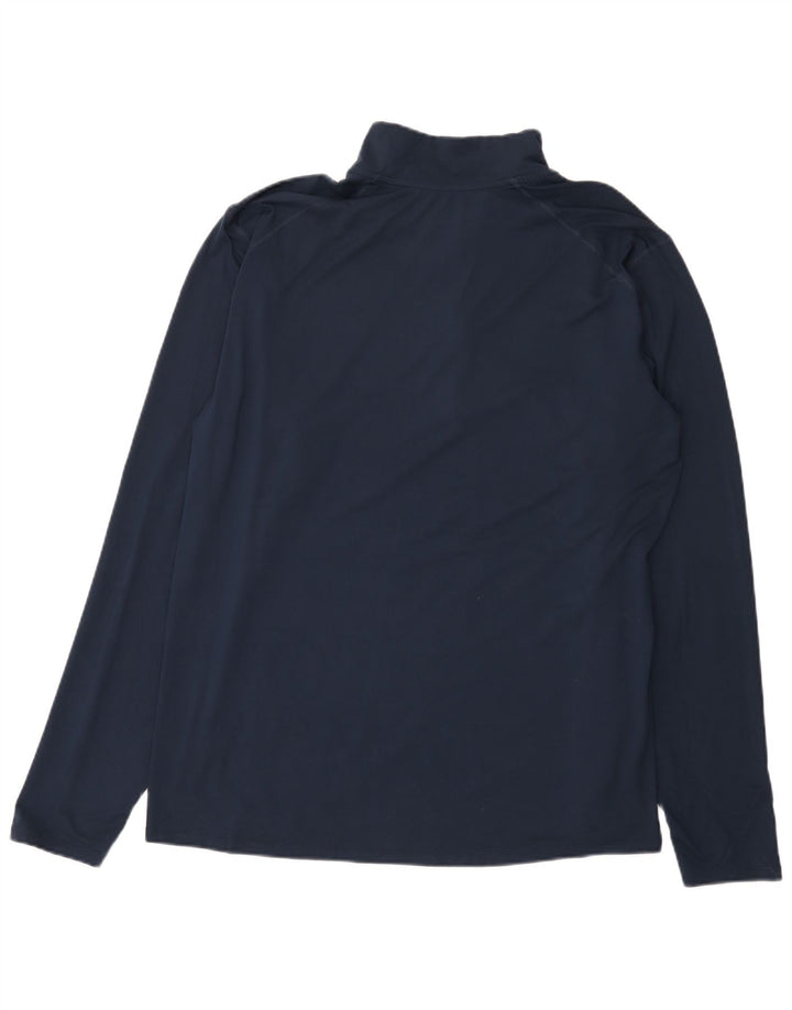 Nike Herre Dri Fit Grafisk Pullover med lynlås-hals Træningsdragt Top XL Marineblå