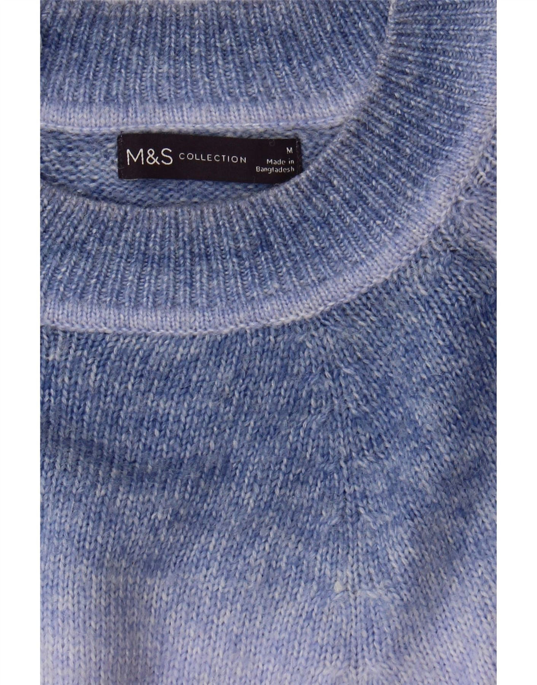 MARKS & SPENCER Womens Crew Neck Jumper Sweater UK 14 Medium Blue Striped Vintage Marks & Spencer and Second-Hand Marks & Spencer from Messina Hembry 