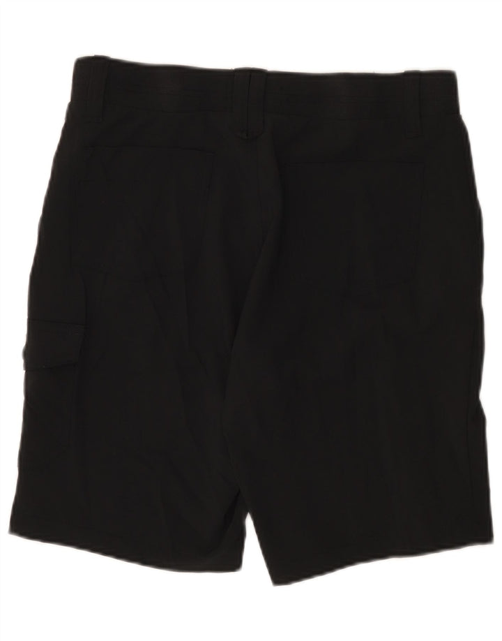 LEE Womens Riders High Waist Cargo Shorts US 10 Large W30 Black Polyester