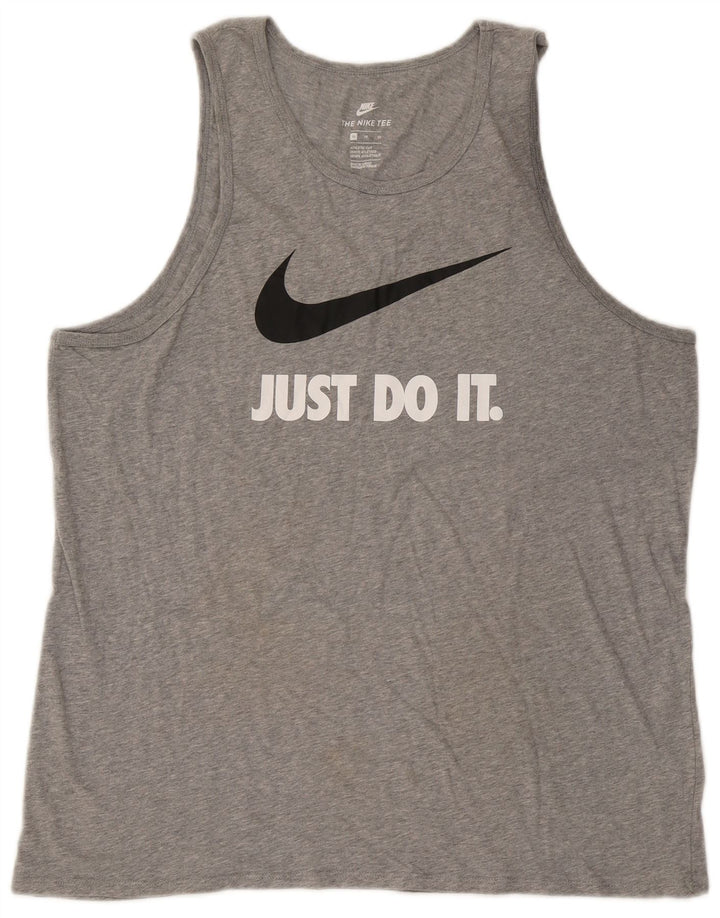 Nike Herre Athletic Cut Grafisk Vest Top XL Grå Bomuld