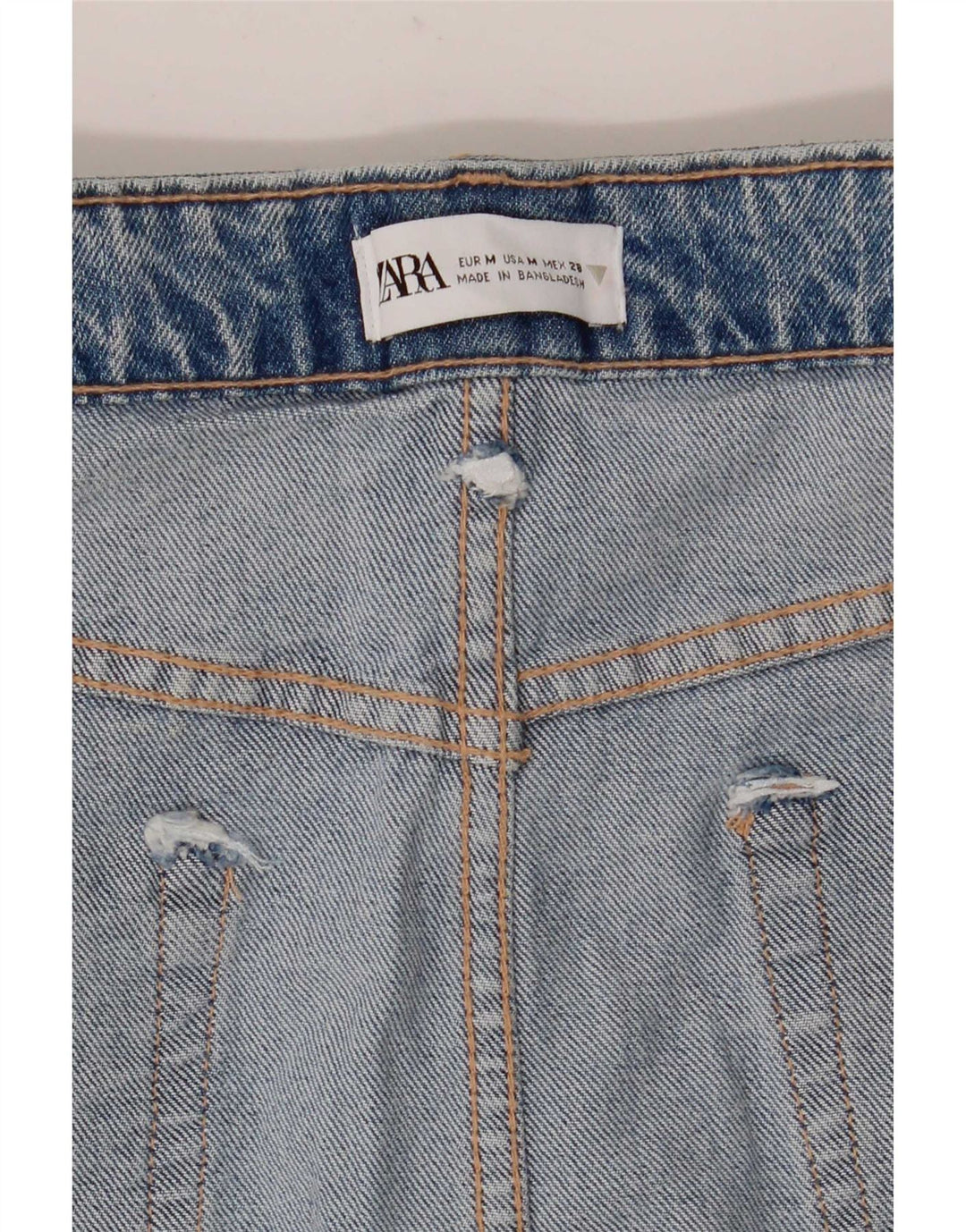 Zara Dame Denim Nederdel Medium W28 Blå