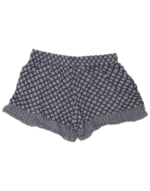 Fat Face Kvinder Casual Shorts UK 16 Large W34 Navy Blue Geometrisk Viscose