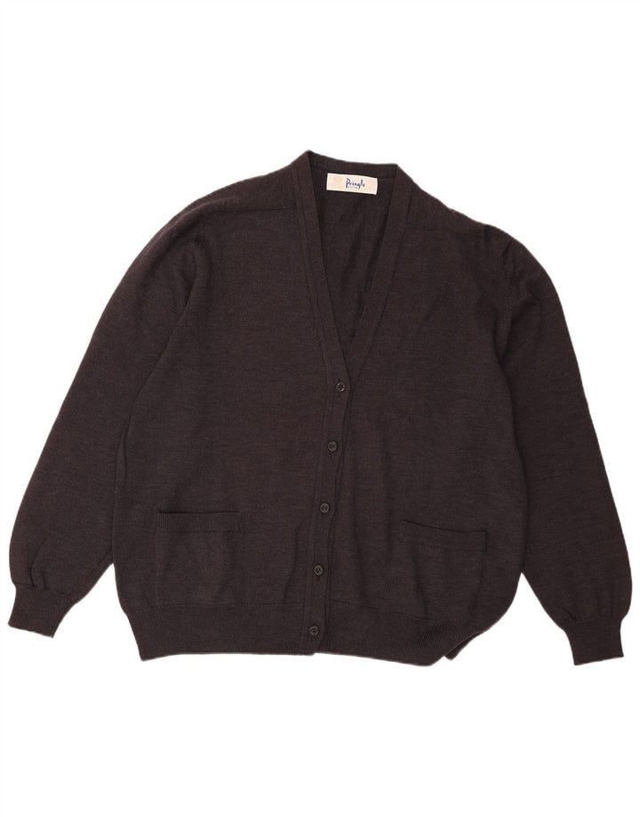 Pringle Dame Oversized Cardigan Sweater IT 46 Stor sort lammeuld