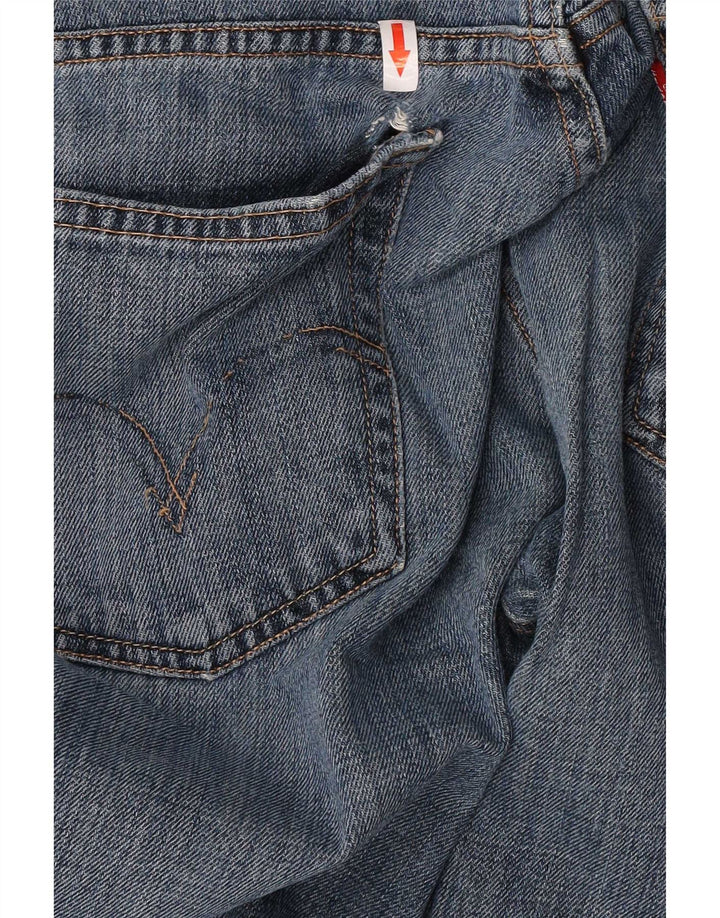 Levi's Herre 514 Distressed Slim Straight Jeans W32 L34 Blå Bomuld