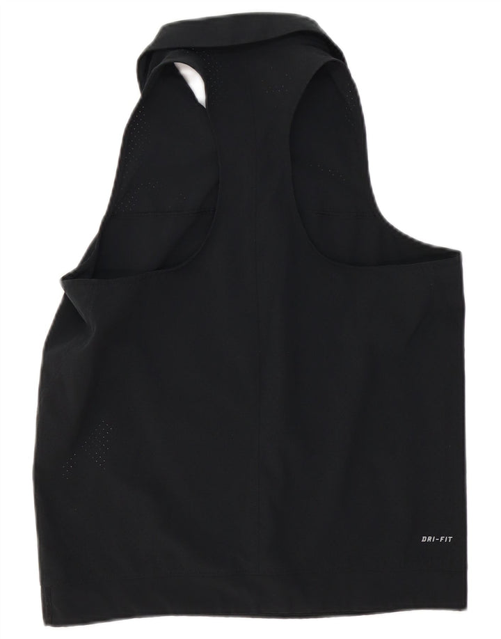 NIKE Dame Dri Fit Vest Top UK 16 Large Black Polyester