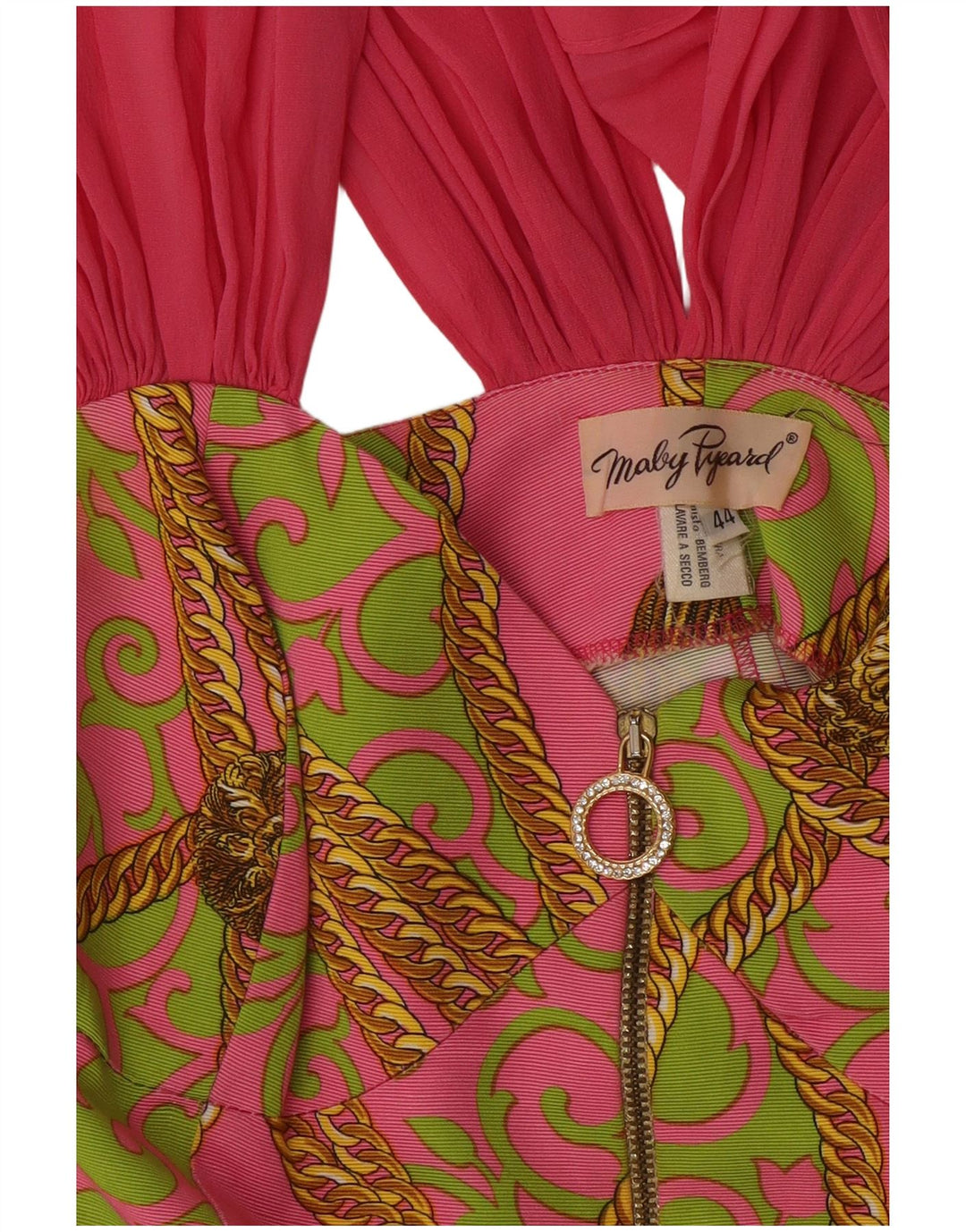 Vintage Kvinders grafisk 2-delt nederdelsæt IT 44 Medium W28 Pink Paisley