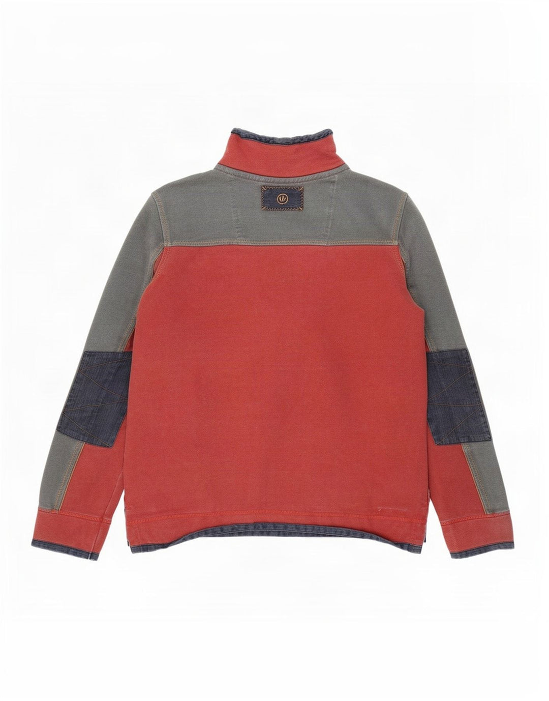 Fat Face Herre The Airlie Zip Neck Sweatshirt Jumper Medium Rød Colourblock