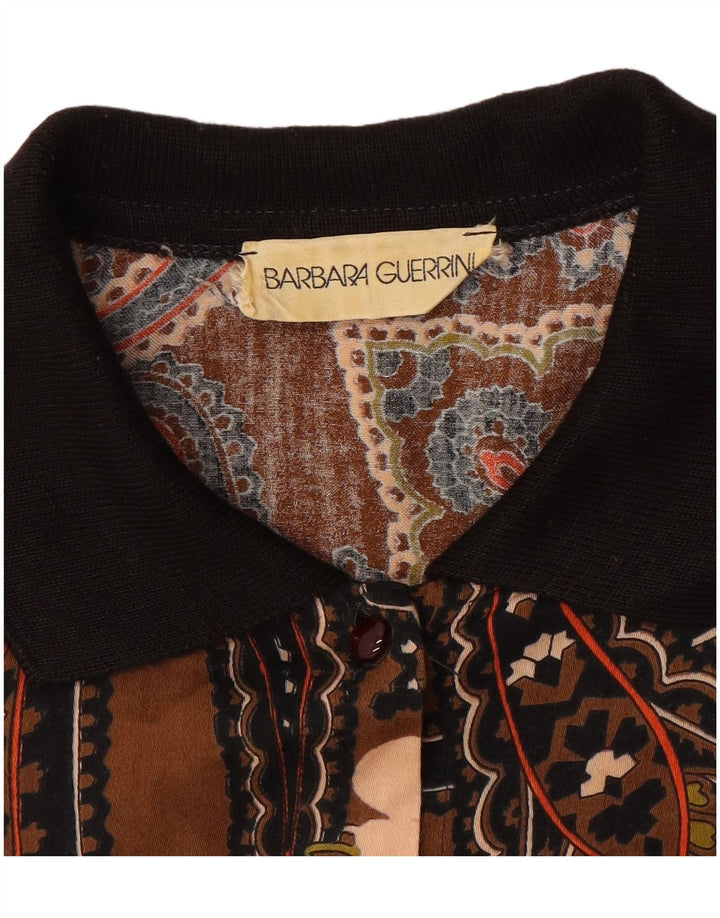 VINTAGE Dameskjorte UK 14 Medium Brun Paisley