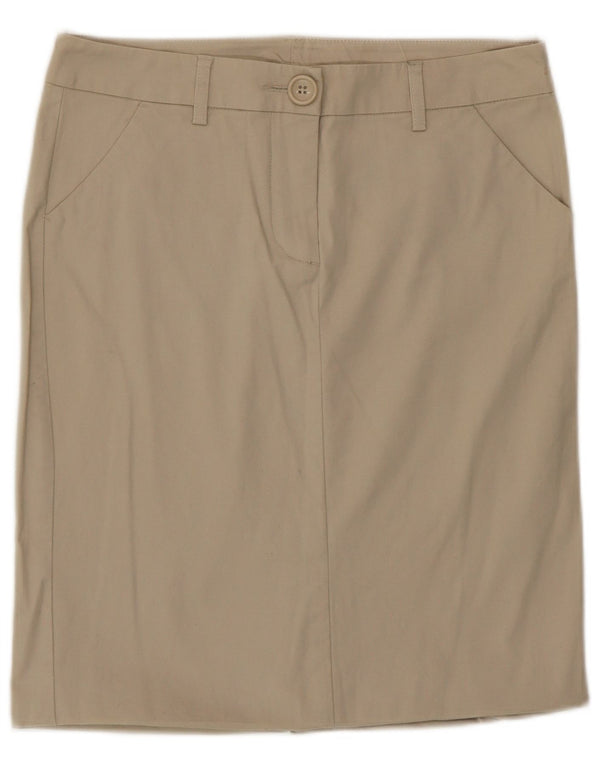 Benetton Dame lavtalje lige nederdel IT 40 Small W30 Beige