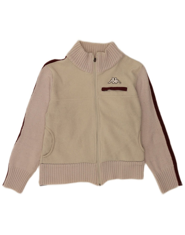 Kappa Dame Fleecejakke UK 10 Small Beige Colourblock Polyester Sports