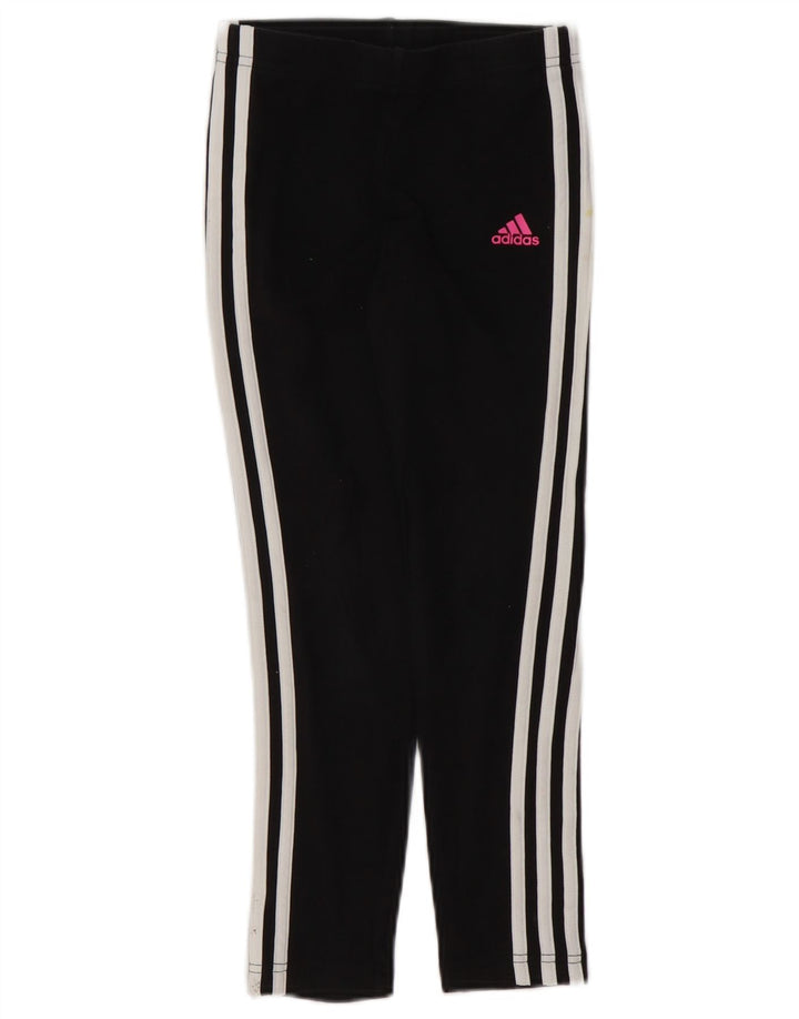 ADIDAS Girls Leggings 9-10 Years Black Cotton