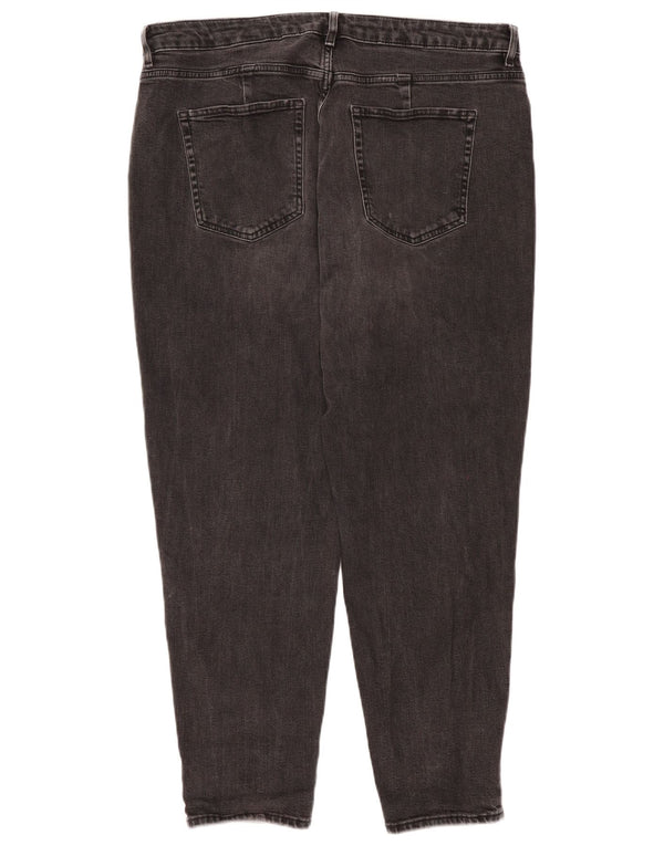 Marks & Spencer Dame Mom Tapered Jeans UK 20 2XL W40 L29 Sort Bomuld