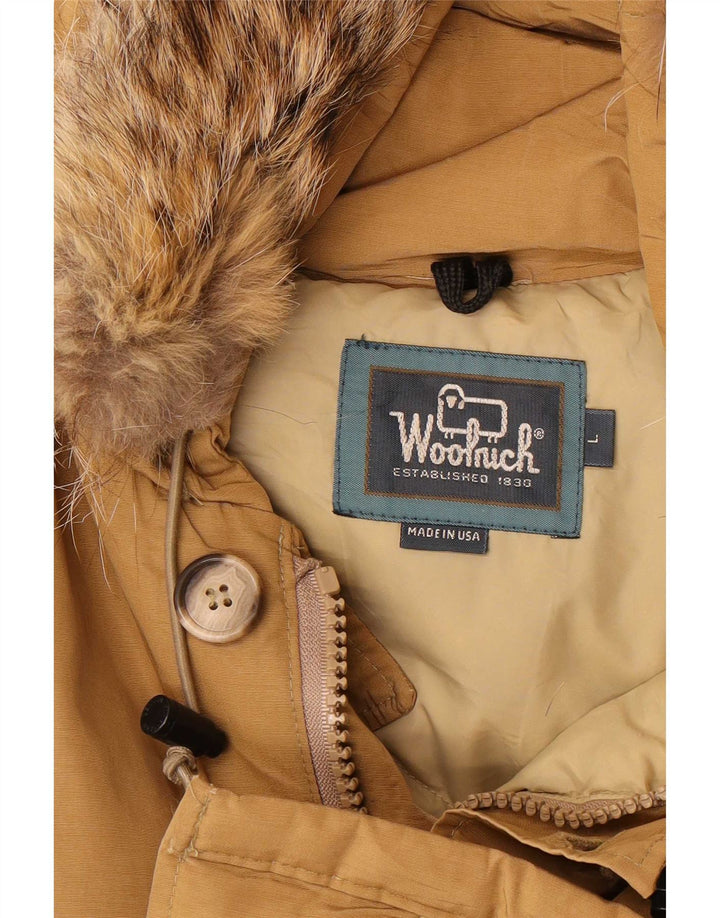 Woolrich Herre Hooded Parka Jacket UK 40 Large Beige