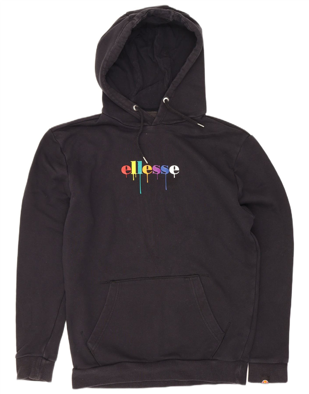 Ellesse Herre Grafisk Hoodie Jumper Medium Sort Bomuld