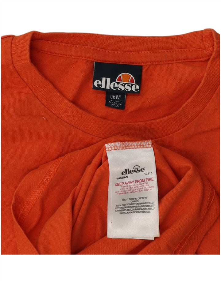 Ellesse Herre Grafisk T-Shirt Top Medium Orange Colourblock Bomuld