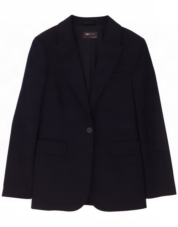 Marks & Spencer Dame 1-knaps blazerjakke UK 8 Small Navy Blue