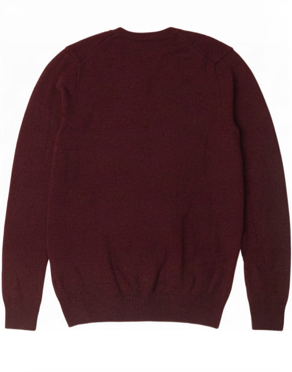 Marks & Spencer Herre V-hals sweater Medium Burgundy Flecked Wool
