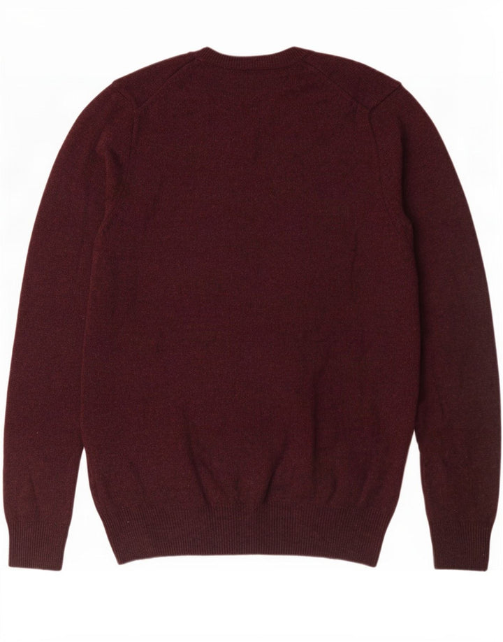 Marks & Spencer Herre V-hals sweater Medium Burgundy Flecked Wool