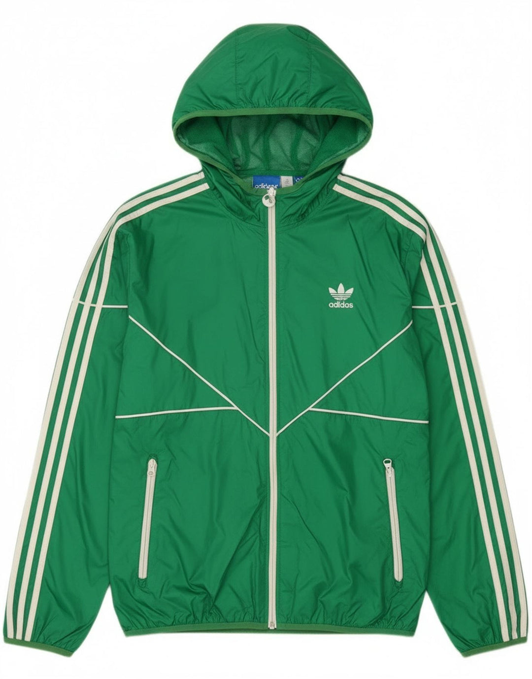 Adidas Regnjakke med hætte til mænd UK 38 Medium Green Nylon