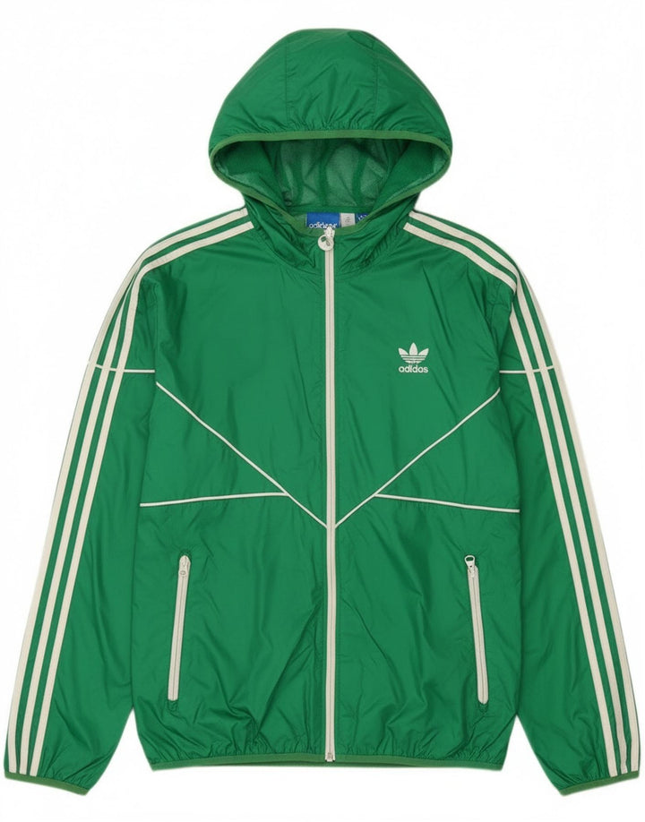 Adidas Regnjakke med hætte til mænd UK 38 Medium Green Nylon