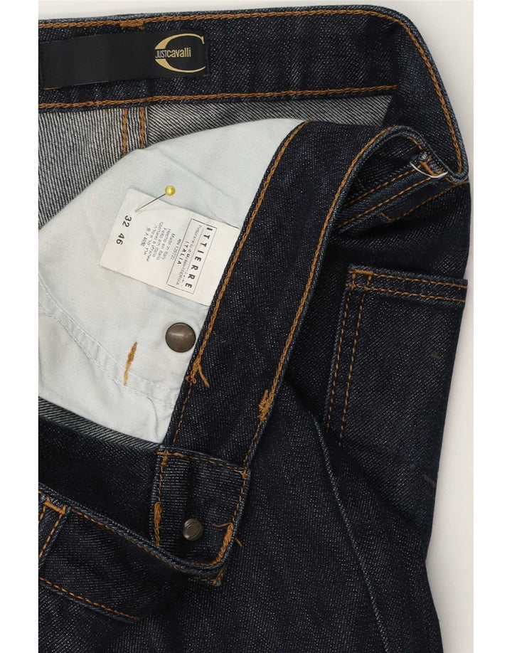 Just Cavalli Dame Bootcut Jeans IT 46 Large W32 L30 Navy Blue