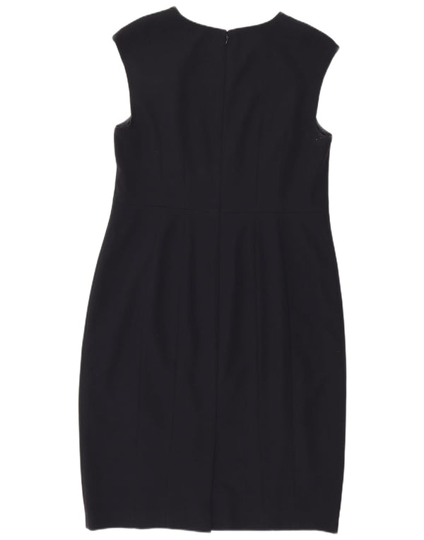 Hobbs Dame Sleeveless Sheath Dress UK 14 Large Navy Blue Polyester
