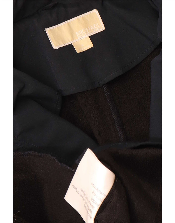 Michael Kors Militær overfrakke med hætte til kvinder UK 14 Medium Navy Blue