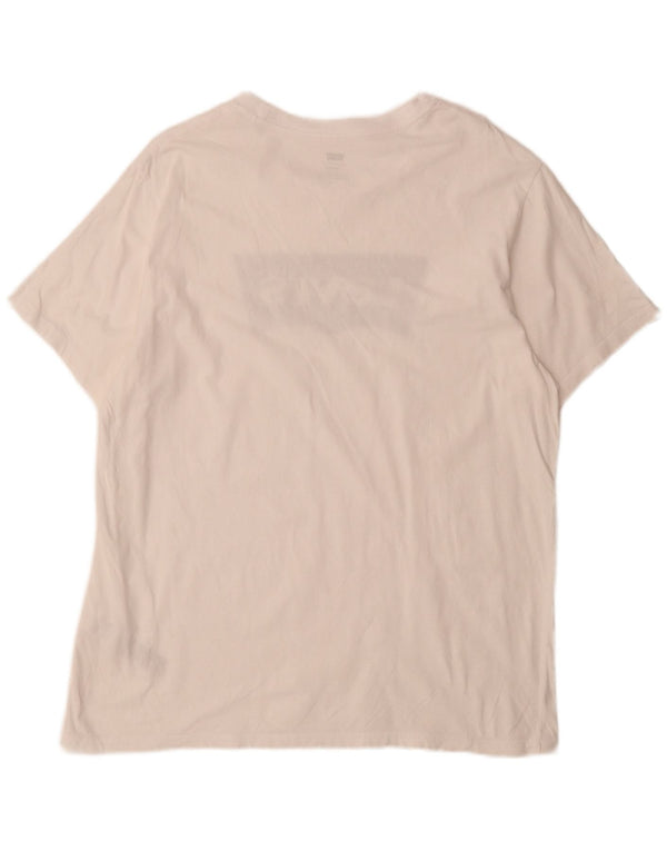 Levi's Herre Standard Grafisk T-Shirt Top Stor Hvid Bomuld