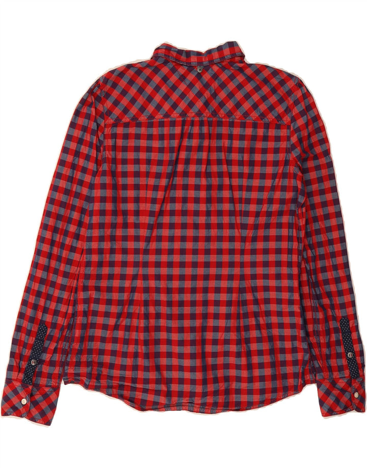 TOMMY HILFIGER Womens Shirt UK 16 Large Red Gingham Cotton Vintage Tommy Hilfiger and Second-Hand Tommy Hilfiger from Messina Hembry 