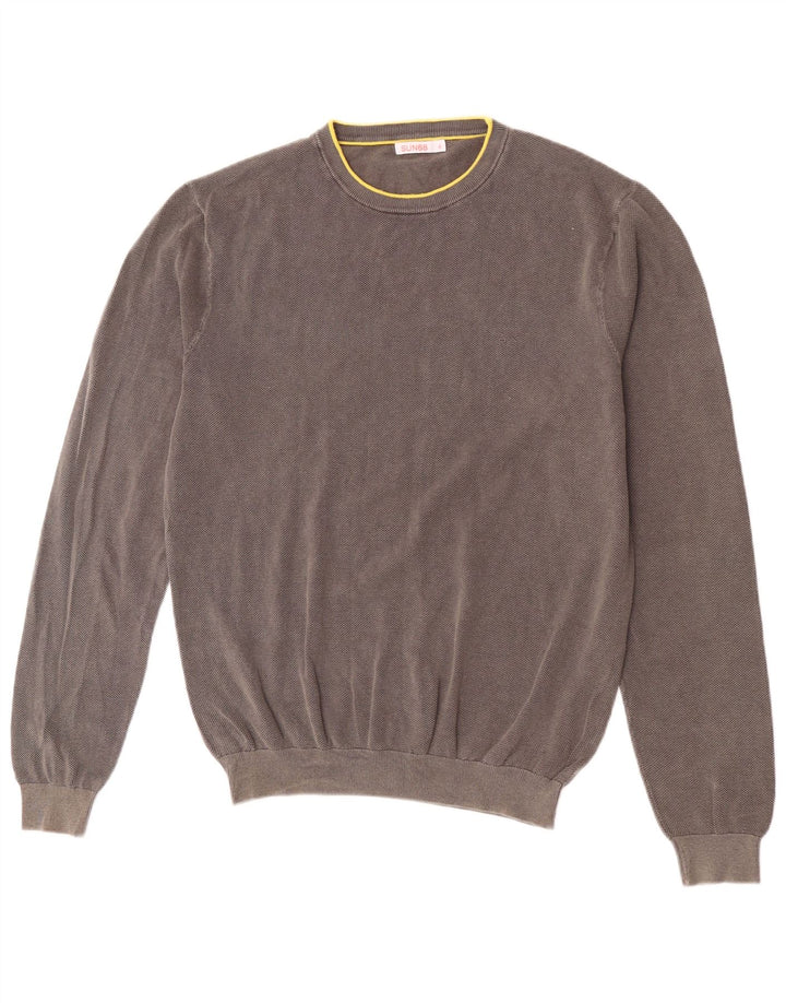 Sun68 Herre sweater med rund hals XL grå bomuld