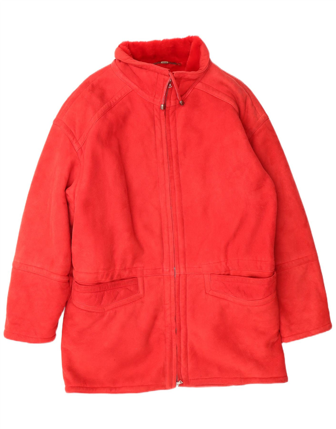 STRIWA Womens Suede Sherpa Overcoat UK 20 2XL Red