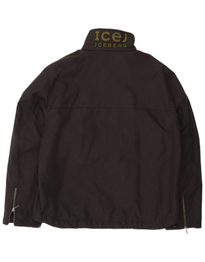 Iceberg Herre Grafisk Windbreaker Jacket IT 56 3XL Sort Polyamid