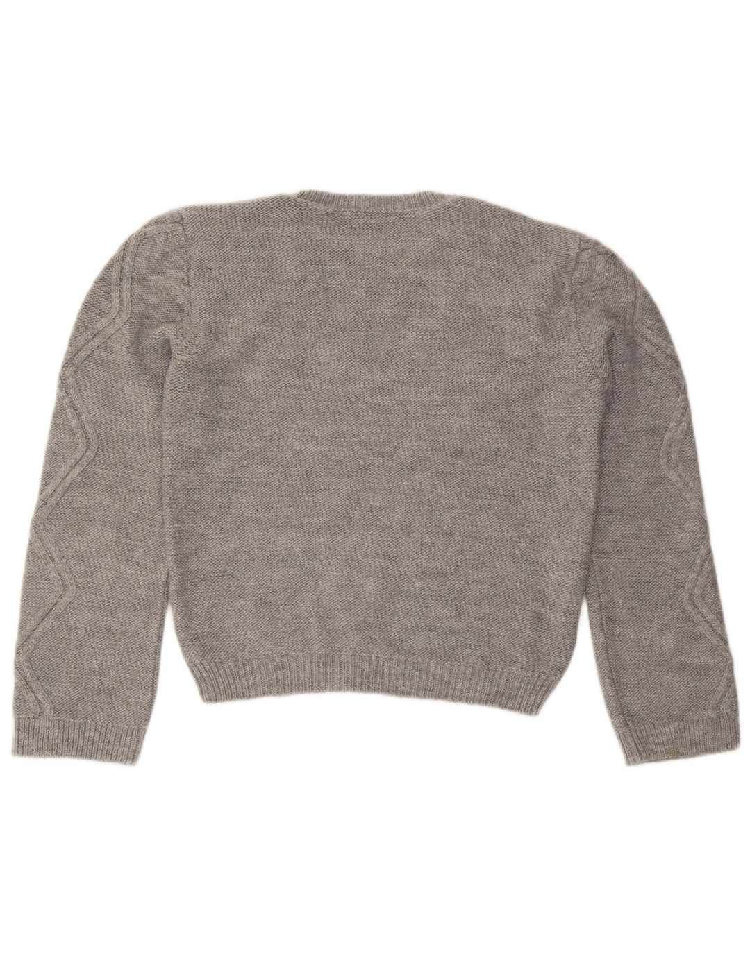 Lipsy Dame Crew Neck Jumper Sweater UK 12 Medium Grå Akryl