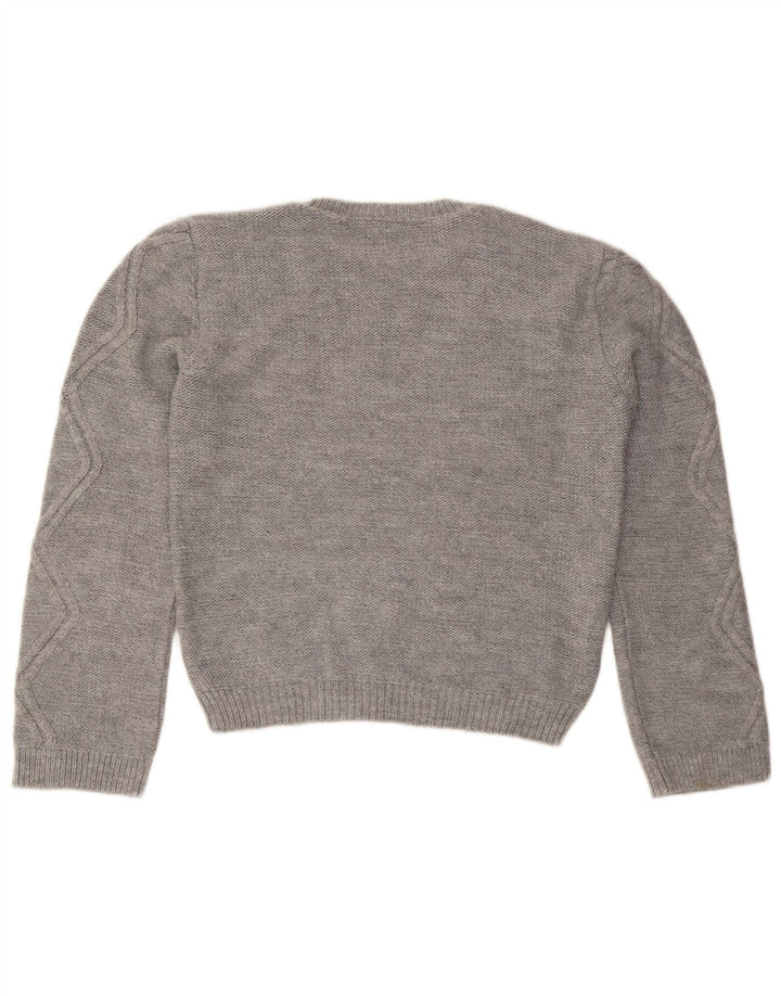 Lipsy Dame Crew Neck Jumper Sweater UK 12 Medium Grå Akryl