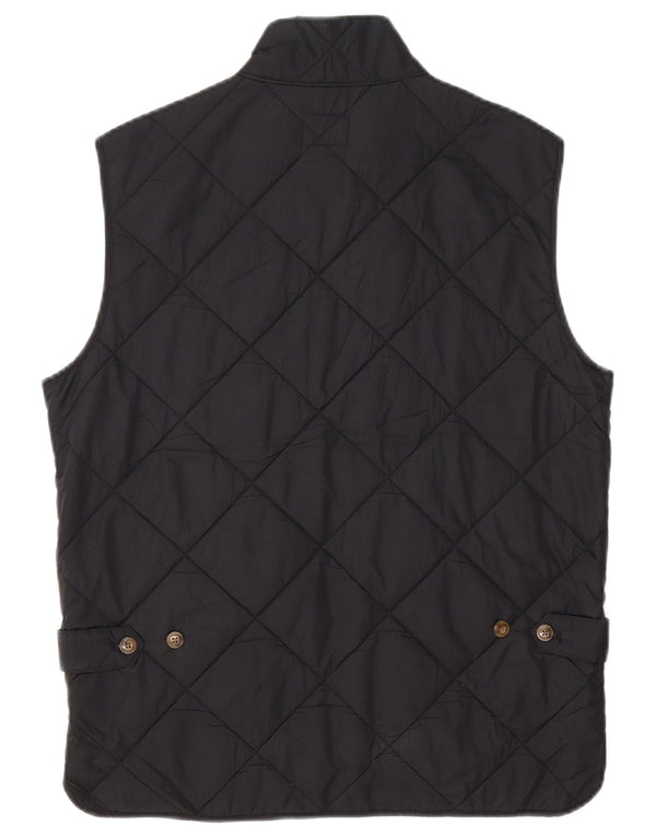 J. CREW Herre Quilted Gilet UK 36 Small Black Polyester
