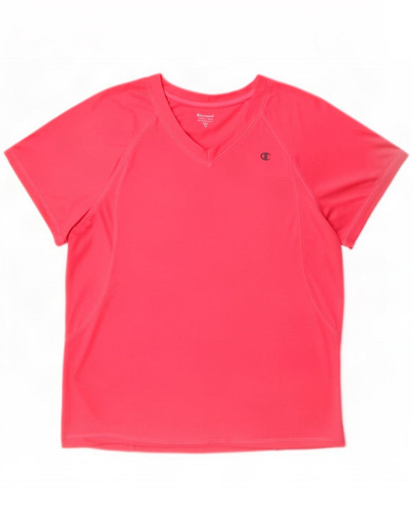 Champion Dame T-Shirt Top UK 18 XL Pink Polyester