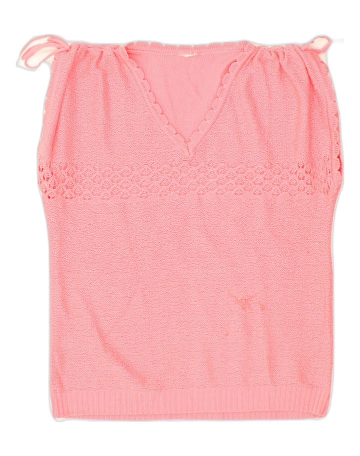 VINTAGE Womens Sleeveless Blouse Top UK 16 Large Pink | Vintage Vintage | Thrift | Second-Hand Vintage | Used Clothing | Messina Hembry 