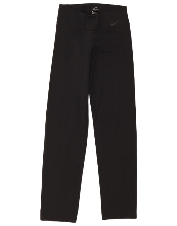 Nike Dame Dri Fit Leggings UK 16 Large Black Nylon