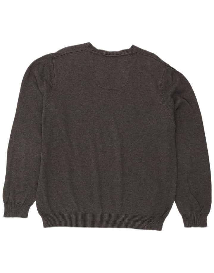 Marks & Spencer Herre Regular Fit V-hals sweater XL Grå Bomuld