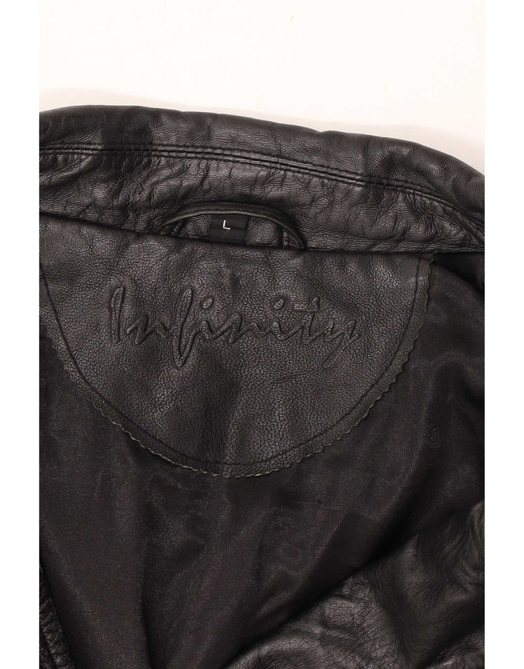 Infinity Herre Læder Biker Jacket UK 40 Large Sort