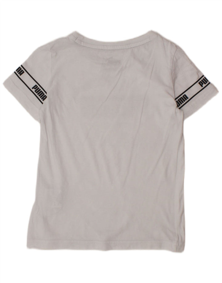PUMA drenge grafisk t-shirt top 4-5 år hvid bomuld