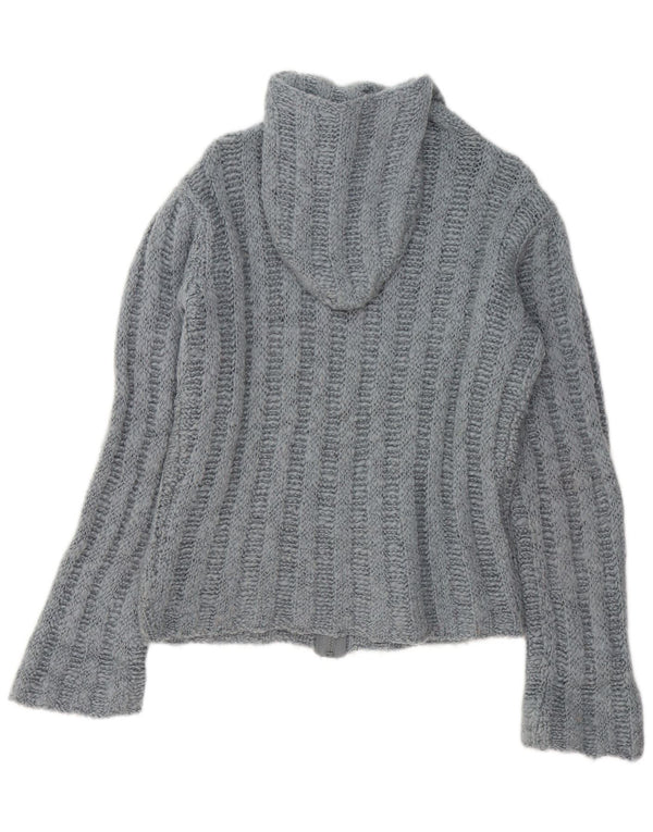 Ny Penny Dame Hætte Cardigan Sweater UK 16 Stor Grå Uld