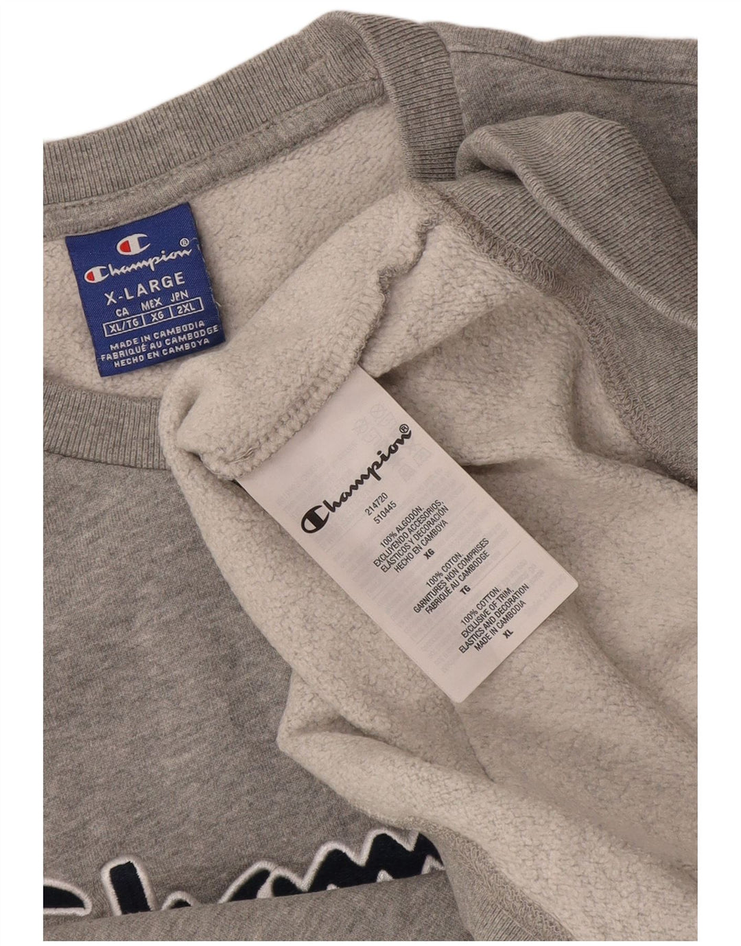 Champion Herre Grafisk Sweatshirt Jumper XL Grå Bomuld