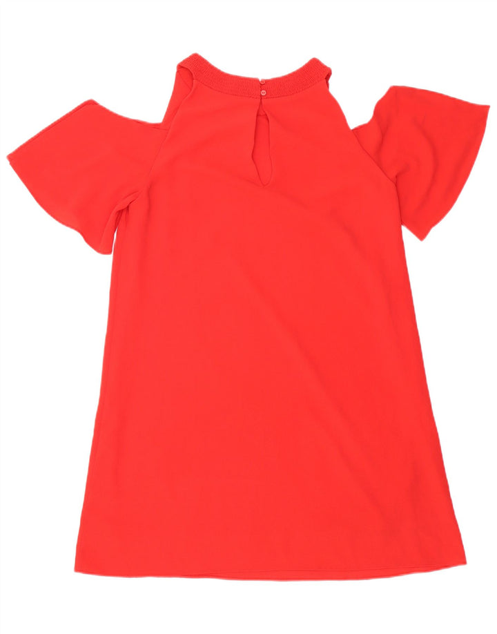 Zara Kvinder Off Shoulder Kjole UK 10 Lille Rød