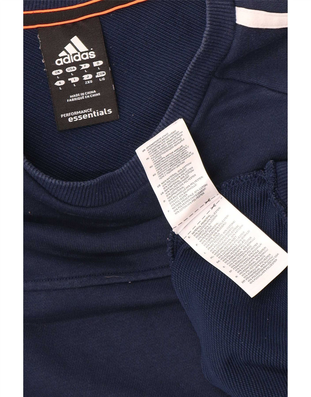 Adidas Herre Climalite Sweatshirt Jumper Stor marineblå bomuld