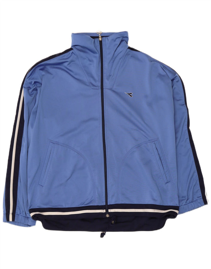 Diadora Womens Oversized træningsdragt Topjakke UK 14 Large Blue Colourblock