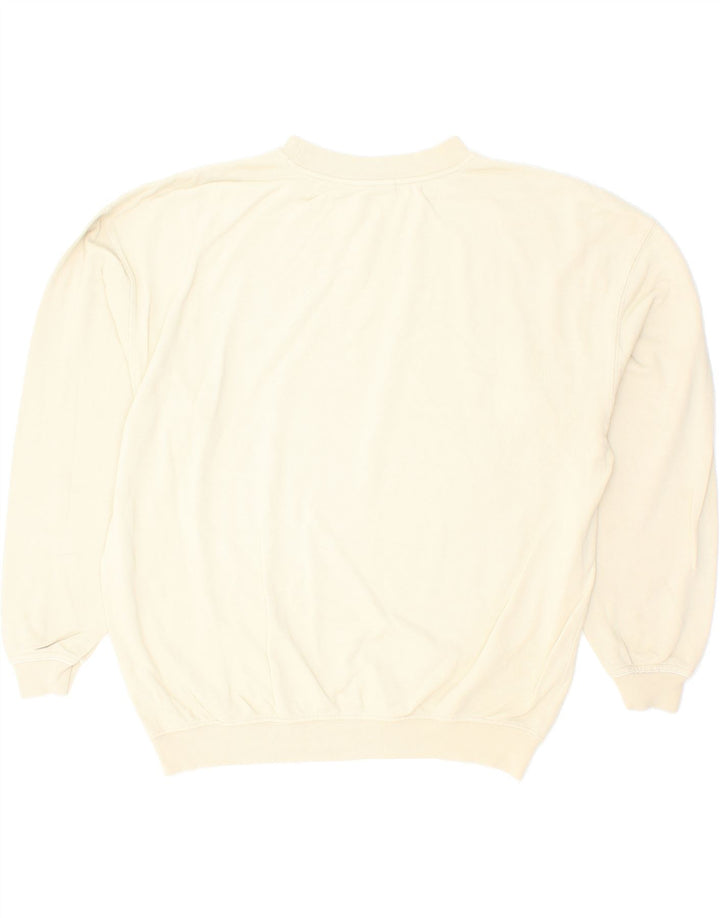 REEBOK Womens Oversized Sweatshirt Jumper UK 16 Large Off White Vintage Reebok and Second-Hand Reebok from Messina Hembry 