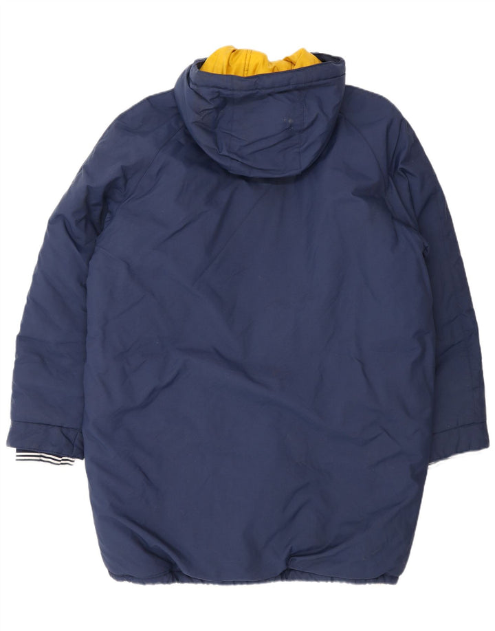 Adidas Herre hættepolstret frakke UK 40 Large Navy Blue Polyester