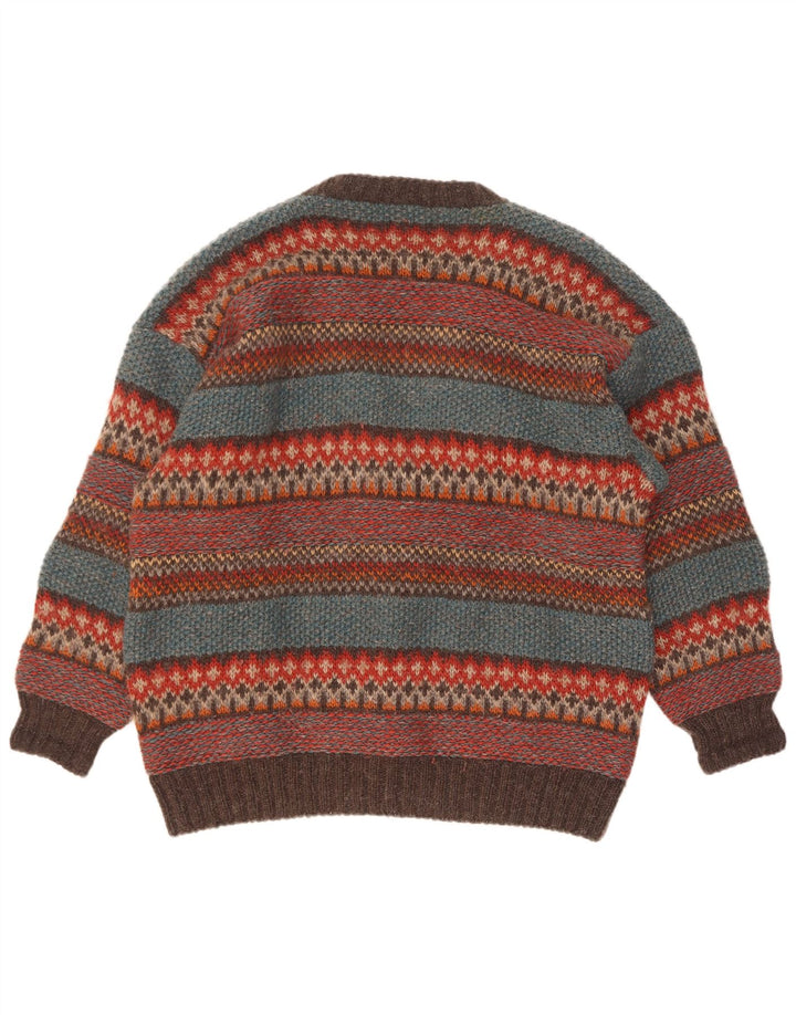 Vintage herre cardigan sweater Large Multicolored Fair Isle